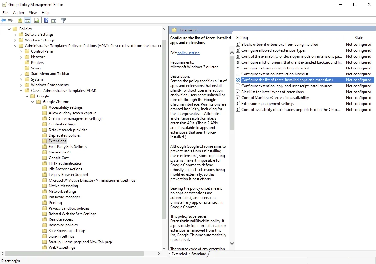 Configure Neon force install