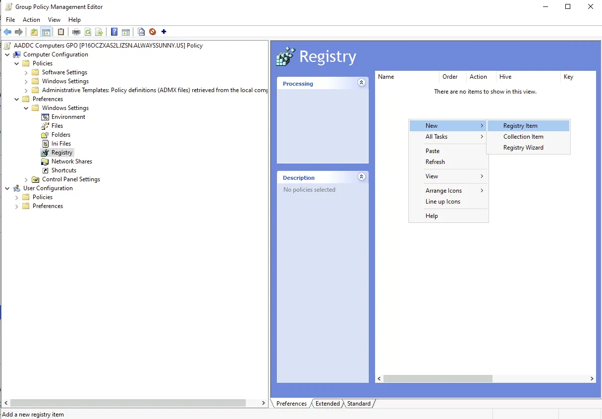 Create Neon new registry